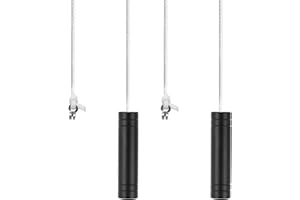 HTTYHT 2 Pack Bathroom Light Pull Cord - 150cm Long Nylon Light Pull Cord Handle Weight Replacement Extension Light Switch Pull Cord String Handle Connector for Bathroom Toilet Ceiling Lights Fan Switches