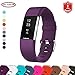 Produktbild FunBand® für Fitbit Charge 2 Armband,Klassisch Verstellbares Ersatz weiches Silikon Sporty Wrist Strap Band Armbanduhr Uhrenarmband Schlaufe Armbänder (Large Größe) für Fitbit Charge 2 Smartwatch (Lila)