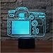 Produktbild Kreative 3D Licht Kamera Modell Illusion 3D Lampe Led 7 Farbwechsel Usb-Fernbedienung Touch Sensor Schreibtisch Tischleuchte Nachtlicht, Fernbedienung und Touch