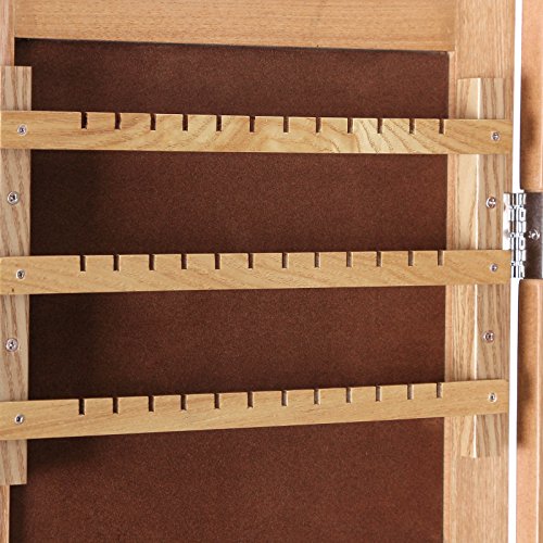 Songmics 153 x 35,5 x 35 cm Schmuckschrank Spiegelschrank Holzfarbe JBC77M - 3