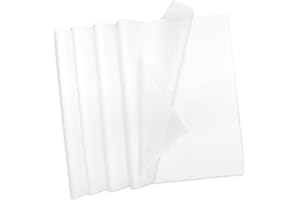 QINYOULHAUSE Papier de soie - Lot de 100 feuilles de papier de soie blanc pour emballage, bricolage, décoration, loisirs créatifs - 50 x 70 cm