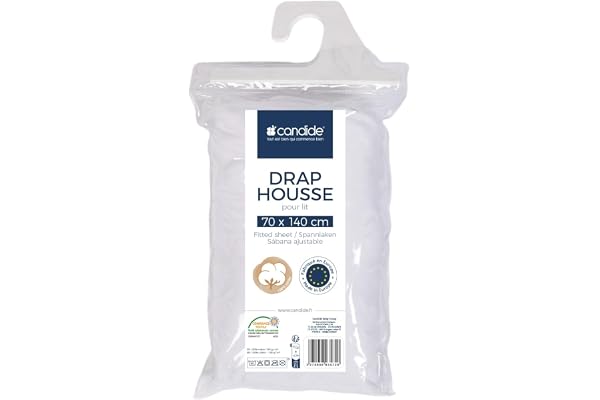 Drap housse Jersey coton 70x140cm Blanc