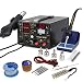 Produktbild YIHUA 800W 1A 3in1 Digital Lötstation Lötkolben Entlötstation Heißluft Lötset Soldering Iron Entlötkolben LED Digitalanzeige Labornetzgerät Netzteil SMD Rework Station Lötset mit 4 Spitzen+ 4 Düsen
