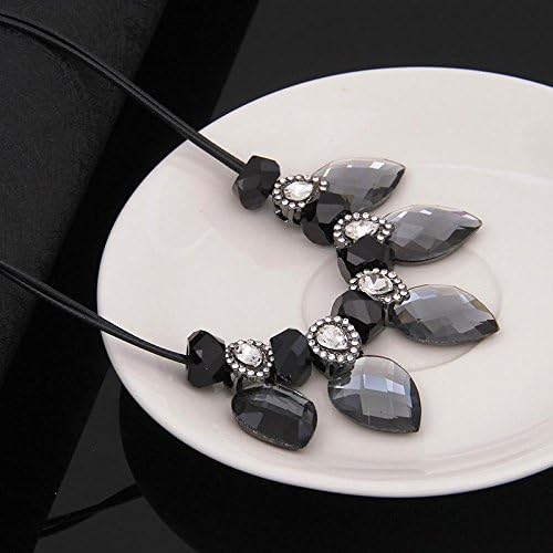 Fashion exaggerated big Crystal teardrop-shaped sweater chain necklace , 2