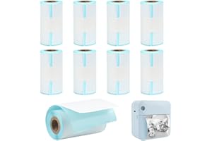 LANSKYLAN 9 Stück Thermopapier Drucker Selbstklebende Thermopapierrollen Thermorollen 57 x 30 mm Thermodruckpapier Aufkleber Papierrolle Mini-Fotodrucker Papier für Mini Mobiler Fotodrucker