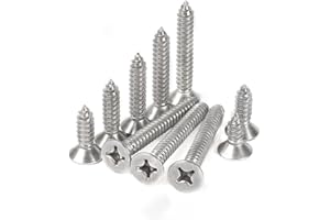 Aoktorkit 50 Pcs M3 x 40mm Self-Tapping Screws, 304 Stainless Steel, Phillips Flathead, for Wood, Drywall & Furniture