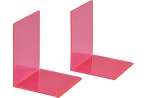 MAUL Podpórka na Książki z Akrylu (2 Sztuki) 10 X 10 X 13 Cm Uchwyt na Książki, Organizer dla Dzieci, Książki, Biuro, Regał, Podpórka na Książki O Stylowym Akrylowym Wzornictwie, Chroni Meble,