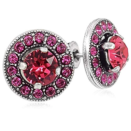 Preisvergleich Produktbild Ohrstecker mit Kristallen von Swarovski® Silber Pink NOBEL SCHMUCK