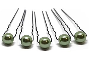 FLEXISTORE 5 Tornante con perla - Accessori per capelli di perle - Set nero - Verde