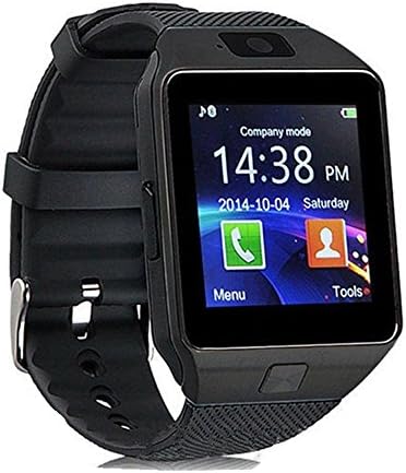 Bluetooth Smartwatch GSM SIM With Camera Calls Smart Wrist Watch Phone TF Card Slot Sleep Monitor Pedometer SMS Notification Support Android Smartphone iOS System (Black)