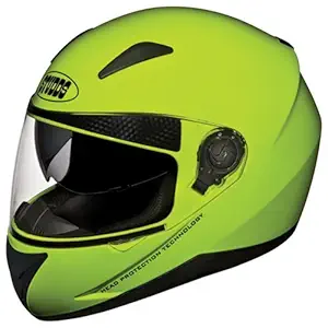 Studds SHIFTER Silicone-coated Full Face Helmet with Tinted Visor (Fluorescent Yellow, Large)