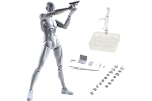 AROYEL Figurines d'action Body-Kun DX & Body-Chan DX en PVC Modèle SHF Enfants Collector Toy Gift Model Mannequin Dessin Modèles pour Artistes (Gris Homme)