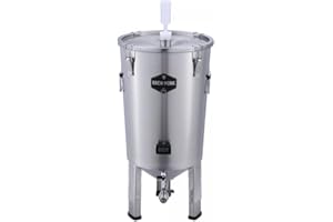 Brew Monk™ Récipient de fermentation en acier inoxydable 30 l pour bière ou vin pour la fermentation dans un récipient de fermentation conique * Heimbrasserie Hobbybrauer * Réservoir en acier