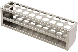 Labvida Stainless Steel Test Tube Rack, 20 Holes, Suitable for Tubes of Dia.≤21mm, LVO001