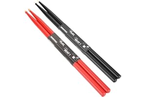 Alomejor 5A perkusyjny kij klonowy drewno pałeczki do ćwiczeń kij instrument muzyczny akcesoria perkusyjne dla dzieci dorosłych profesjonalistów i początkujących (czerwony)