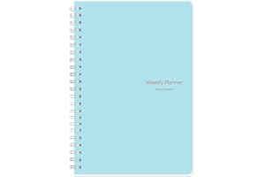 KMQOY To Do List Notebook - Undated Weekly Planner Diary A5 Spiral Productivity Checklist Organizer 52 Tear Off Pages with Habit Tracker, Blue