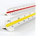 True-Ally Triangle Scale Ruler, 30 cm/12-inch Long Plastic Straight Measuring Tool for Architects, Engineers, School/College Students, Office Employee (1-Piece)