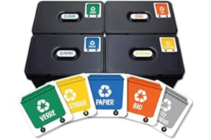 HABERDASHERY ONLINE 5 stickers recyclage. Étiquettes autocollants pour la gestion des déchets. (XS)