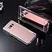 Produktbild Samsung Galaxy S8 Hülle,Samsung Galaxy S8 TPU Hülle Spiegel,Leweiany Kreativ Make Up Mirror Spiegel Muster Glänzend Shiny Kristall Klar Durchsichtig Transparente Hülse HandyTasche Strass Rahmen Slim TPU und PC Handy Gehäuse Hülle Premium Protector Shell Slim Etui Schale Bumper Luxus Dame Mädchen Frau Schutzhülle Hardcase Hart Hülle Handyhülle Etui Case für Samsung Galaxy S8 Silikon Backcover Tasche Case Spiegel Hülle Mirror Effect - Roségold