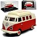 Produktbild alles-meine.de GmbH Volkwagen T1 Rot mit Weiss Camping Samba Bully Bus 1950-1967 H0 1/87 Schuco Modell Auto