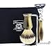 Imitation Horn MENS SHAVING GIFT SET BADGER HAIR SHAVING BRUSH ,RAZOR ,SHAVING STAND /HOLDER Daily Shaving, Men's Gifts, Gifts for Him, Wet Shaving Christmas Gift