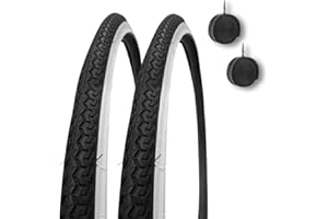 ECOVELO 2 COPERTONI 26 X 1 3/8 (37-590) + CAMERE PNEUMATICI IN GOMMA BIANCONERI X CITYBIKE OLANDESE STRADALE VINTAGE