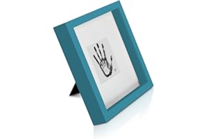 CLASSIC BY CASA CHIC Classic de Casa Chic - Marco de cuadro cuadrado de madera real - Verde inglés/Teal - 23x23 cm y 4,5 cm de profundidad - vidrio de seguridad - con paspartú de 10x10 cm