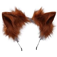 Uposao Plüsch Tierohren Stirnband – Wolf/Fuchs/Katzenohren Für Cosplay, Halloween & Kostümpartys