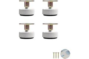 QLEUIFT 4 Pezzi Piedini Regolabili per Mobili, Piedini per Mobilipiedini Regolabili per Mobili Possono Essere Forati O Autoadesivi con Piedini per Tavoli, Armadi (48-52mm)