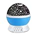 Price comparison product image XFH ZJB00186-XKD-Gm Night Lighting Lamp 3 Model Light 6.56 FT (2M) USB Cord Romantic Rotating Cosmos Star Sky Moon Projector Rotation Night Projection for Children Kids Bedroom (Blue)