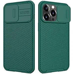 Compatible with iPhone 13 Pro Case with Camera Cover,Slim Fit Thin Protective Shockproof Cover with Slide Camera Cover for iPhone 2021 6.1inch, Upgraded Case (Green)