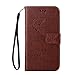 Price comparison product image Ecoway Butterfly embossed pattern PU Leather Stand Function Protective Cases Covers with Card Slot Holder Wallet Book Design Detachable Hand Strap for Samsung Galaxy A5 - brown