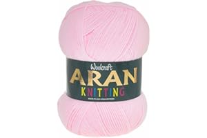 Woolcraft Aran Knitting Yarn 400g 100% Acrylic 404 Baby Pink