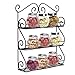 Produktbild AISHIN Gewürzregal Scroll Spice Dekorative Wand befestigter 3 Tier Wandbehang Kitchen Spice Rack (schwarz)