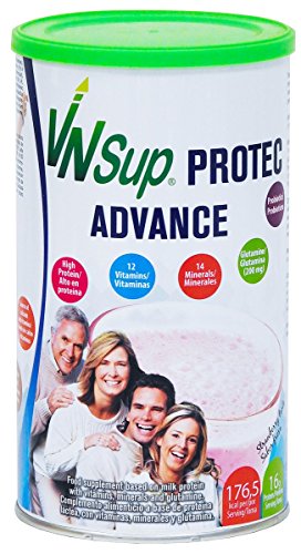 Protec Advance fresa. Batido a base de proteínas lácteas con vitaminas, minerales, probioticos, glutamina y aceite MCT. VNSup