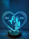 Apna Photo Acrylic Colour Changing 3D Illusion LED Night Lamp with Personalised Photos (Multicolour)