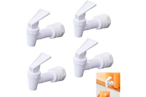 GRASSLANDY 4 Stück Getränkespender Ersatzzapfen Wasserspender Zapfhahn Kunststoff Auslaufhahn Weiß Kunststoffhahn Langlebig und Sicher Ideal Zum Ausgeben Von Tee Wein Wasser Säften und Anderen Getränken