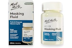 MONT MARTE Fluide de Masquage Aquarelle | 120ml | Gomme Arabique pour l'Aquarelle pour Couvrir et Précis les Contours | Légère teinte Jaune