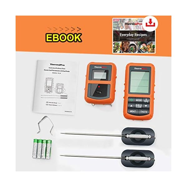 ThermoPro Digitales Funk-Grill-Bratenthermometer Grillthermometer Ofenthermometer BBQ Wireless Thermometer mit 2 Temperaturfühlern für BBQ, Ofen und Grills usw. – Bild 9