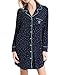Produktbild NORA TWIPS Nachthemden für Damen, Damen Nachthemd Sommer Nachtkleid, Damen Viskose Nachthemd Knopfleiste Sleepshirt Alle Jahreszeiten(Stern,L)