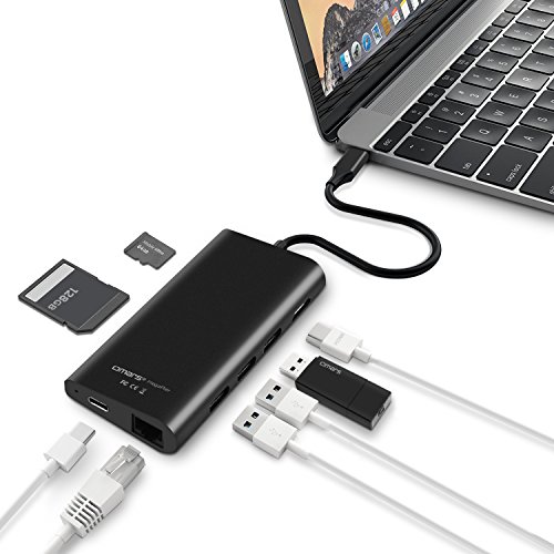 Precio Más Barato OMARS USB C Hub HDMI, Ethernet RJ45 Lan Puerto, 3
Puertos USB 3.0, 2 Puertos de Tarjeta SD/Micro SD y Tipo C Puerto para
Energía Carga Aluminio Tipo C Hub Para Huawei Matebook, Apple New
MacBook 12-Inch, ChromeBook Pixel 2015, Soporta 4K Resolución En línea