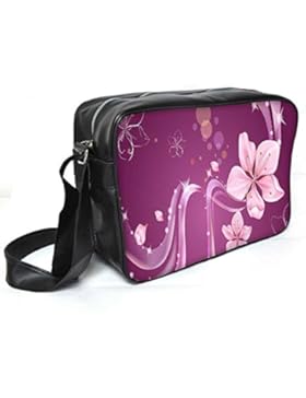 Snoogg Abstrakte Blume Leder Unisex Messenger Bag für College Schule täglichen Gebrauch Tasche Material PU