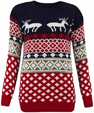 Made By PURL New Womens Retro Festive Xmas REINDEER Jumper Ladies Vintage Novelty Warm Knitted Tops Sweater Long Sleeve Party Top Pullover Size 8-26