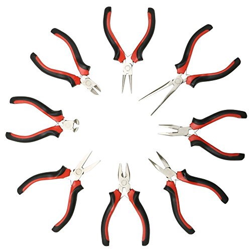 Yahee 8tlg Feinmechaniker Mini Zangen Set Schmuck Zangen Modellbau mit Werkzeugtasche - 3