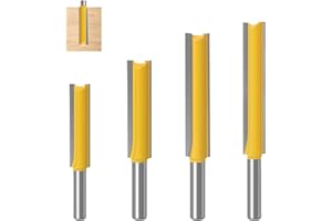 BIGP 4 Stück 8 mm Schaft Extra lange Gerade Fräser, Extra Langer Bündigfräser, Fräser für Oberfräse, für Holz Fräser Schneiden Nutfräsen (72mm, 84mm, 97mm,109mm)