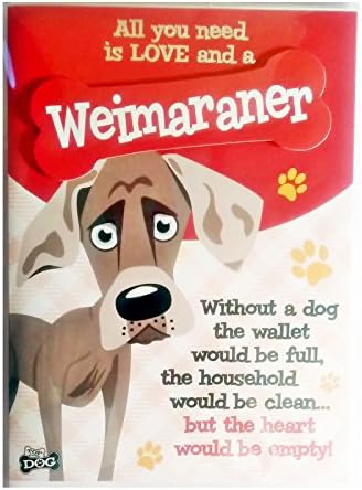 Wags and Whiskers Personable Funny WagsWhickers Card - Weimaraner, Multi (204020039)