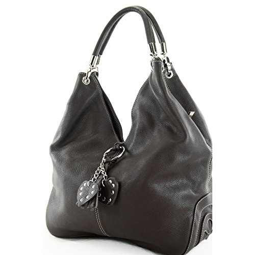Italian bag handbag women's bag leather bag shoulder bag 330A, Color:Dark brown