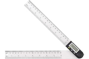 ANCLLO Digital vinkelsökare linjal 8 tum/200 mm digital gradskiva med datalagringsfunktion och nollåterställning LCD-skärm el