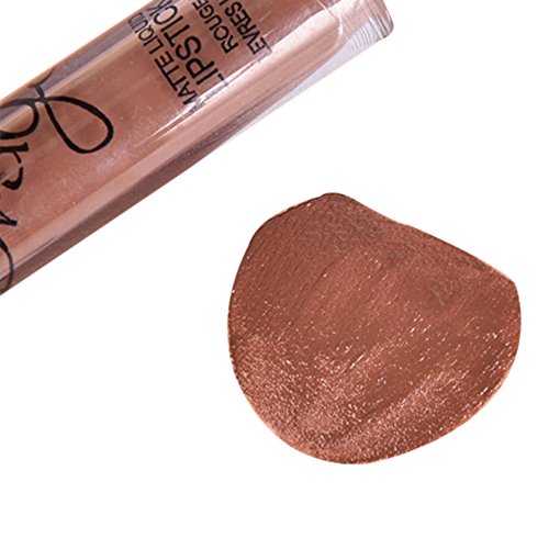 CHIC*MALL 16 Colors Waterproof Long Lasting Matte Lip Gloss Not Stick On Cup Lipstick Cosmetic (brown)