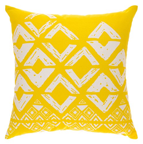 TreeWool®, (2er Pack) Quadratisch Geometrische Design Baumwolle Dekoratives Kissenbezüg (Gelb, 40 x 40 cm) - 2
